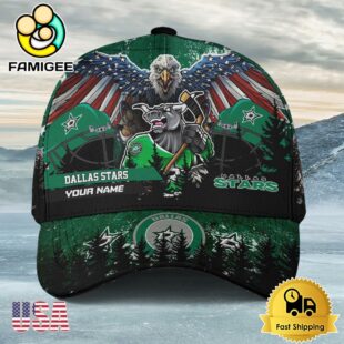 NHL Dallas Stars Mascot Logo Custom Name Baseball Cap