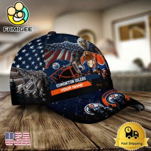 NHL Edmonton Oilers Mascot Logo Custom Name Baseball Cap