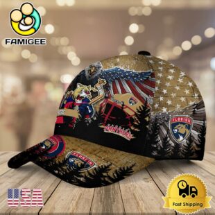 NHL Florida Panthers Mascot Logo Custom Name Baseball Cap