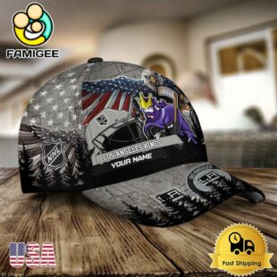 NHL Los Angeles Kings Mascot Logo Custom Name Baseball Cap