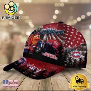 NHL Montreal Canadiens Mascot Logo Custom Name Baseball Cap