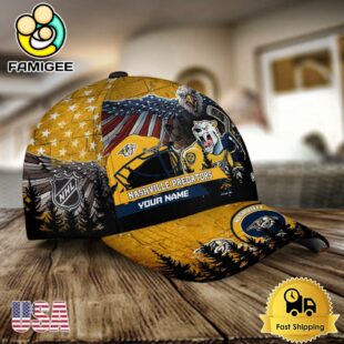 NHL Nashville Predators Mascot Logo Custom Name Baseball Cap
