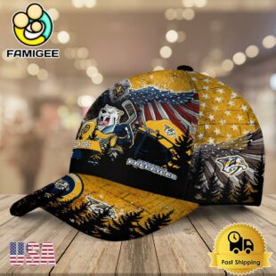 NHL Nashville Predators Mascot Logo Custom Name Baseball Cap