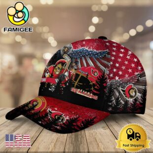 NHL Ottawa Senators Mascot Logo Custom Name Baseball Cap