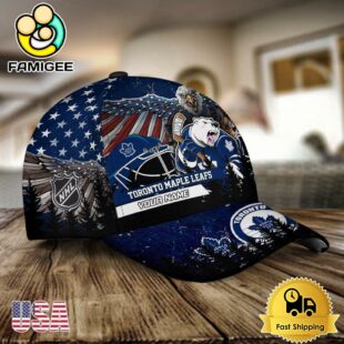 NHL Toronto Maple Leafs Mascot Logo Custom Name Baseball Cap