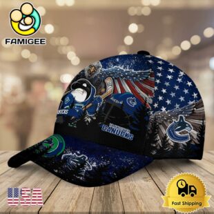 NHL Vancouver Canucks Mascot Logo Custom Name Baseball Cap