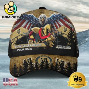 NHL Vegas Golden Knights Mascot Logo Custom Name Baseball Cap