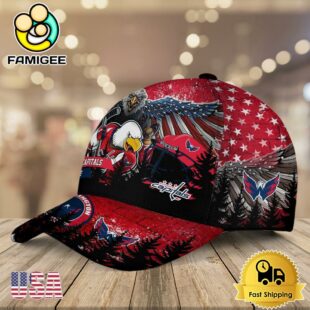 NHL Washington Capitals Mascot Logo Custom Name Baseball Cap