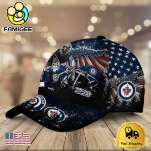 NHL Winnipeg Jets Mascot Logo Custom Name Baseball Cap