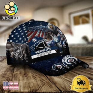 NHL Winnipeg Jets Mascot Logo Custom Name Baseball Cap