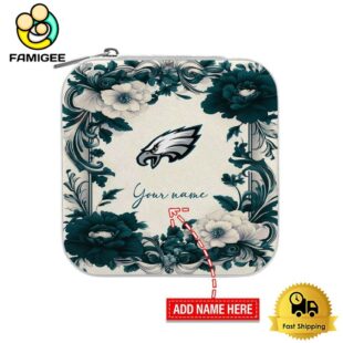 Philadelphia Eagles Custom Name Flower Frame Pattern Jewelry Box