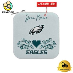 Philadelphia Eagles Custom Name Heart Pattern Jewelry Box