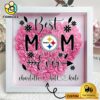 Pittsburgh Steelers Colors Heart Custom Name Flower Shadow Box, Gift For Mother's Day