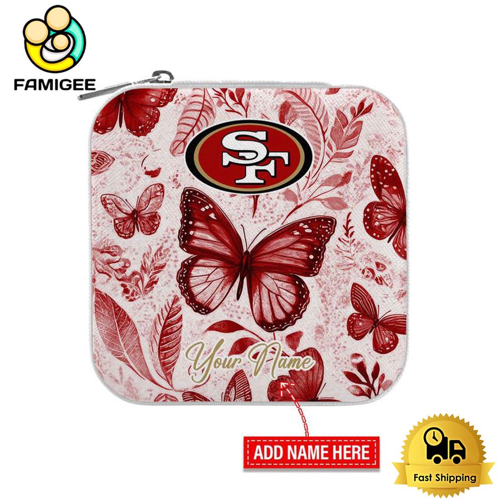 San Francisco 49ers Custom Name Beautiful Butterfly Jewelry Box , Happy Mothers Day Gift