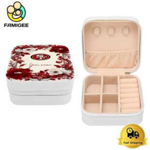 San Francisco 49ers Custom Name Flower Frame Pattern Jewelry Box