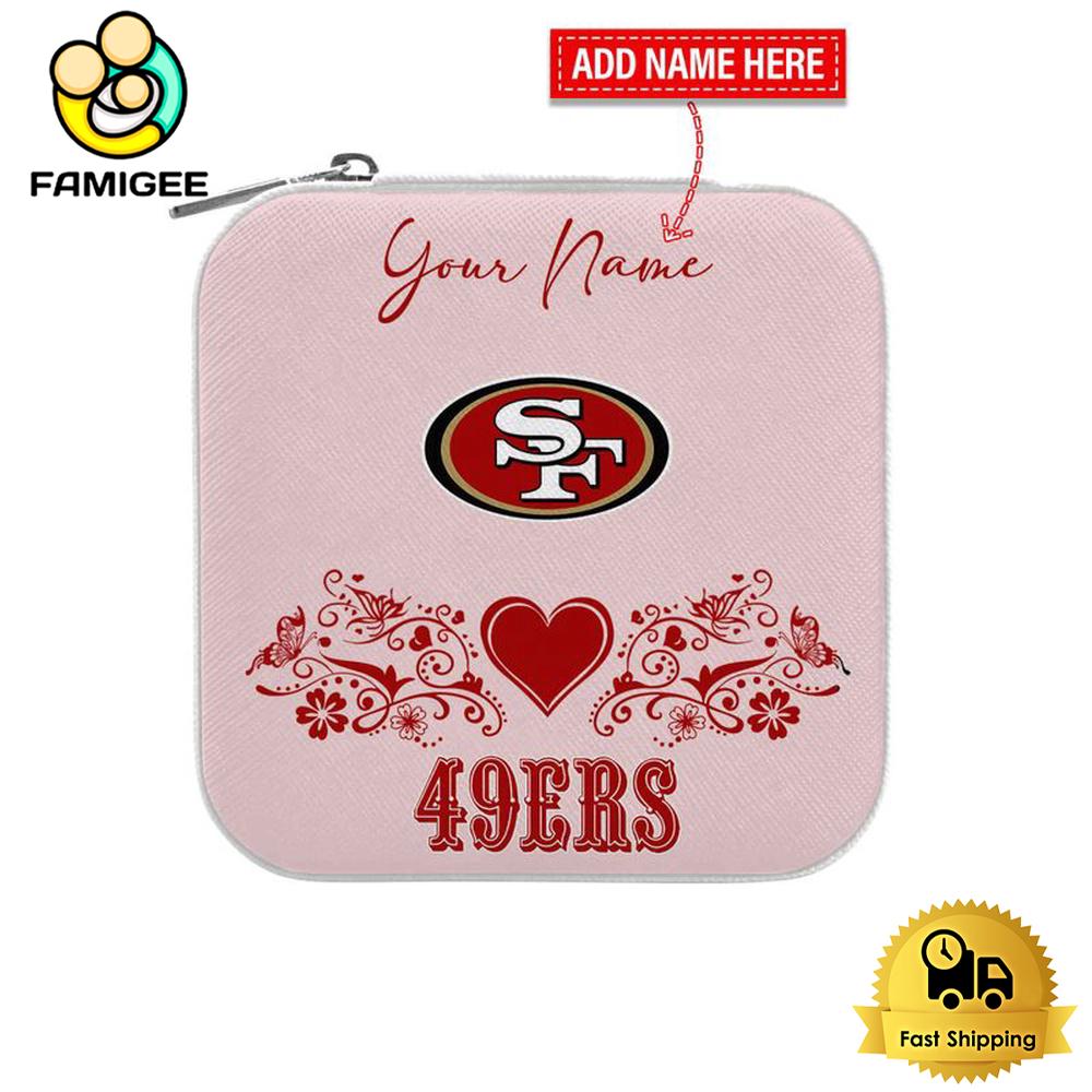 San Francisco 49ers Custom Name Heart Pattern Jewelry Box , Happy Mothers Day Gift
