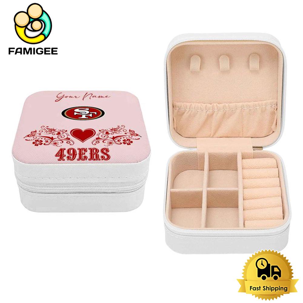 San Francisco 49ers Custom Name Heart Pattern Jewelry Box , Happy Mothers Day Gift