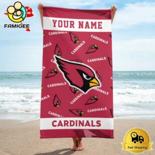 Arizona Cardinals Eye-Catching Colors Personalized Pool Towel