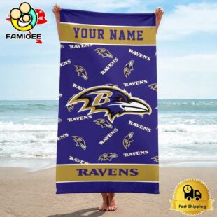 Baltimore Ravens Design Summer Fan Beach Towel