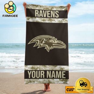 Baltimore Ravens Dynamic Graphics Beach And Pool Towel For Fans