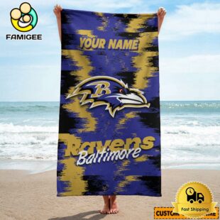Baltimore Ravens Eye-Catching Colors Personalized Pool Towel