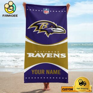 Baltimore Ravens For Active Summer Days Name Custom Beach Towel