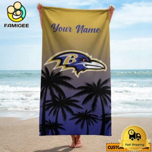 Baltimore Ravens Sporty Look Beach Towel For NFL Fans