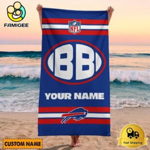 Buffalo Bills Bold NFL Logo Custom Beach Towel