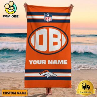 Denver Broncos Bold NFL Logo Custom Beach Towel