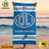 Detroit Lions Bold NFL Logo Custom Beach Towel