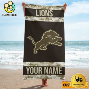 Detroit Lions Dynamic Graphics Beach And Pool Towel For Fans