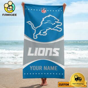 Detroit Lions For Active Summer Days Name Custom Beach Towel