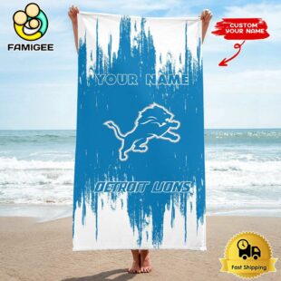 Detroit Lions Personalized Beach Towel For The Beach