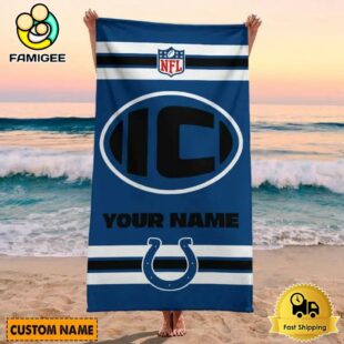 Indianapolis Colts Bold NFL Logo Custom Beach Towel