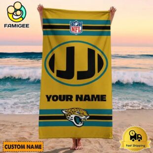 Jacksonville Jaguars Bold NFL Logo Custom Beach Towel