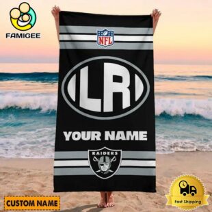 Las Vegas Raiders For Active Summer Days Name Custom Beach Towel
