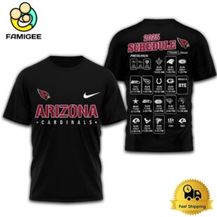 Limited Edition NFL Arizona Cardinals Schedule 2025 T Shirt