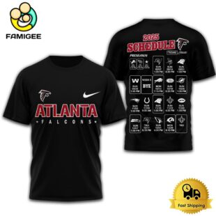 Limited Edition NFL Atlanta Falcons Schedule 2025 T Shirt