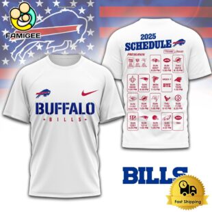 Limited Edition NFL Buffalo Bills Schedule 2025 T Shirt
