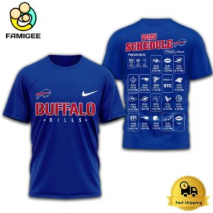 Limited Edition NFL Buffalo Bills Schedule 2025 T Shirt