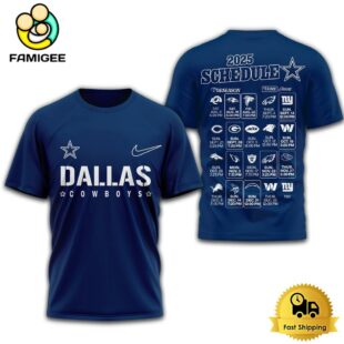Limited Edition NFL Dallas Cowboys Schedule 2025 T Shirt
