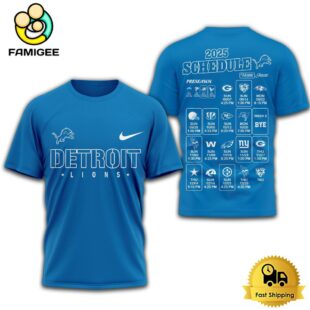Limited Edition NFL Detroit Lions Schedule 2025 T Shirt