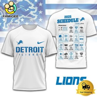 Limited Edition NFL Detroit Lions Schedule 2025 T Shirt