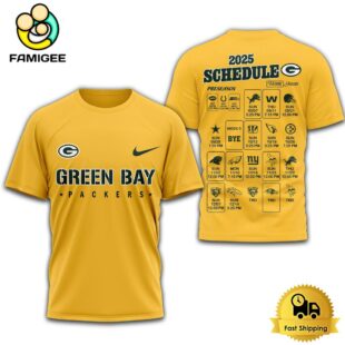 Limited Edition NFL Green Bay Packers Schedule 2025 T Shirt