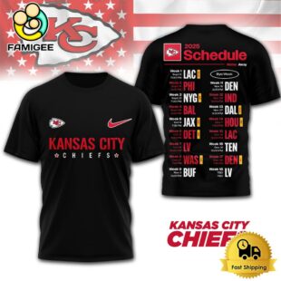 Limited Edition NFL Kansas City Chiefs Schedule 2025 T Shirt