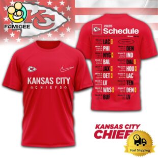 Limited Edition NFL Kansas City Chiefs Schedule 2025 T Shirt