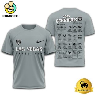 Limited Edition NFL Las Vegas Raiders Schedule 2025 T Shirt
