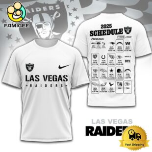 Limited Edition NFL Las Vegas Raiders Schedule 2025 T Shirt