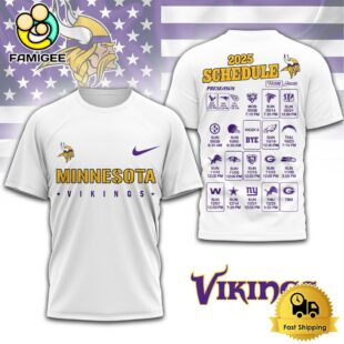 Limited Edition NFL Minnesota Vikings Schedule 2025 T Shirt