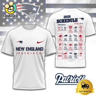 Limited Edition NFL New England Patriots Schedule 2025 T Shirt